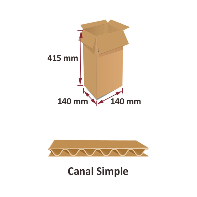 Cajas de cartón 140 x 140 x 415 mm 