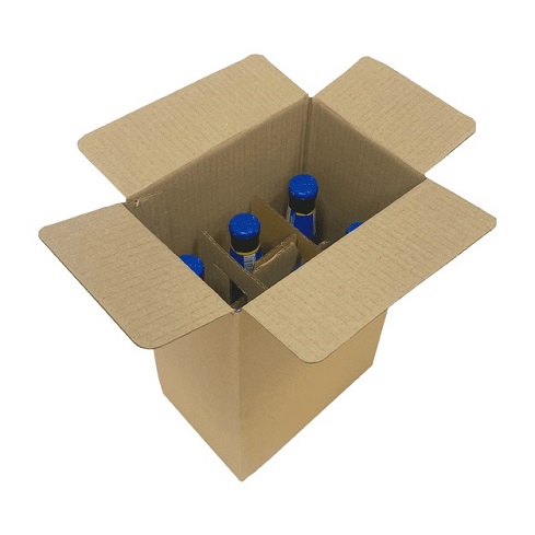 Muestra de caja para 6 botellas de cerveza