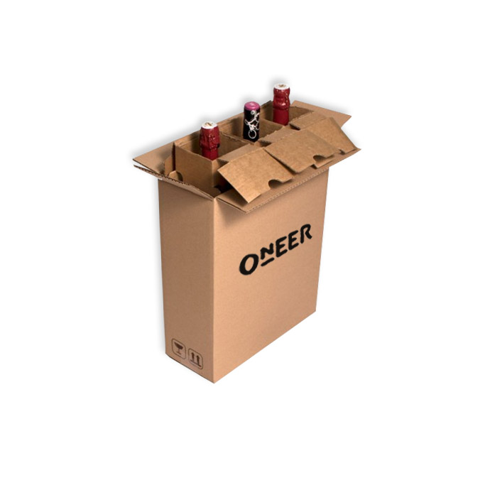 Pack 45 Cajas para envío 3 botellas con estructuras protectoras