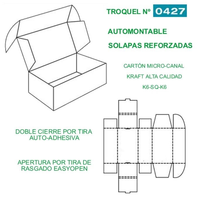 Muestras de Caja E-Commerce 300 x 200 x 080 mm.