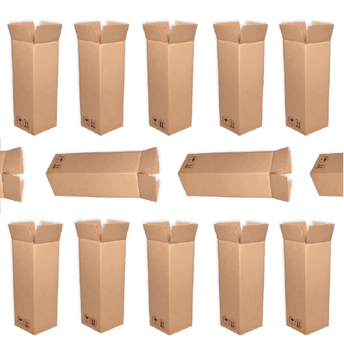 Pack 50 Cajas Cartón Simple 140x140x415mm 