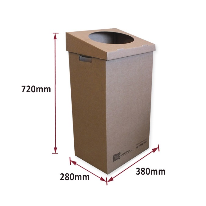 Papelera de cartón  390 x 280 x 750 mm