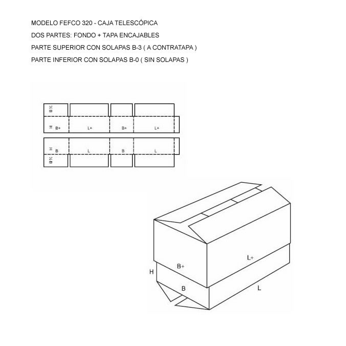 Muestras de cajas telescópicas