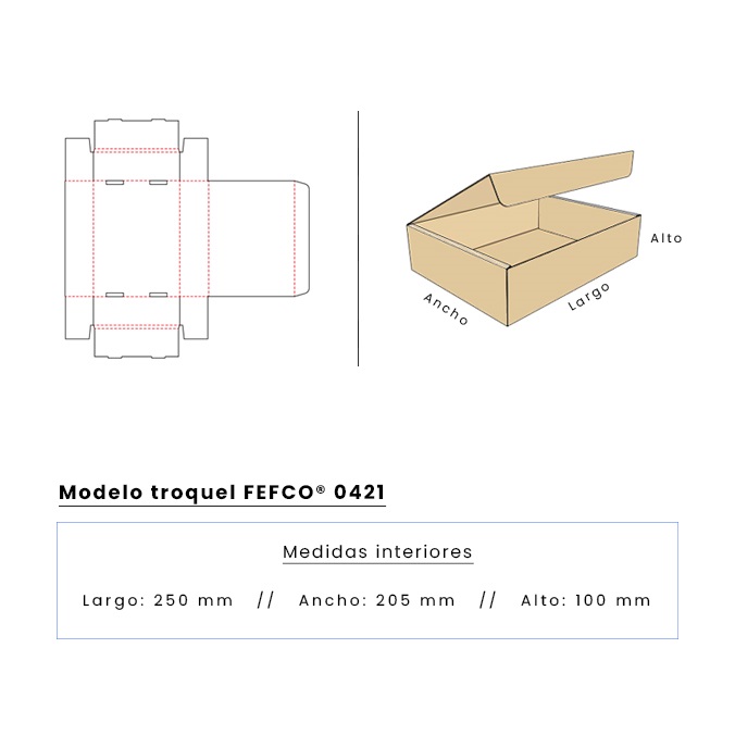 Cajas personalizadas de 250 x 205 x 100 mm