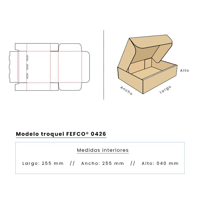 Cajas personalizadas de 255 x 255 x 040 mm