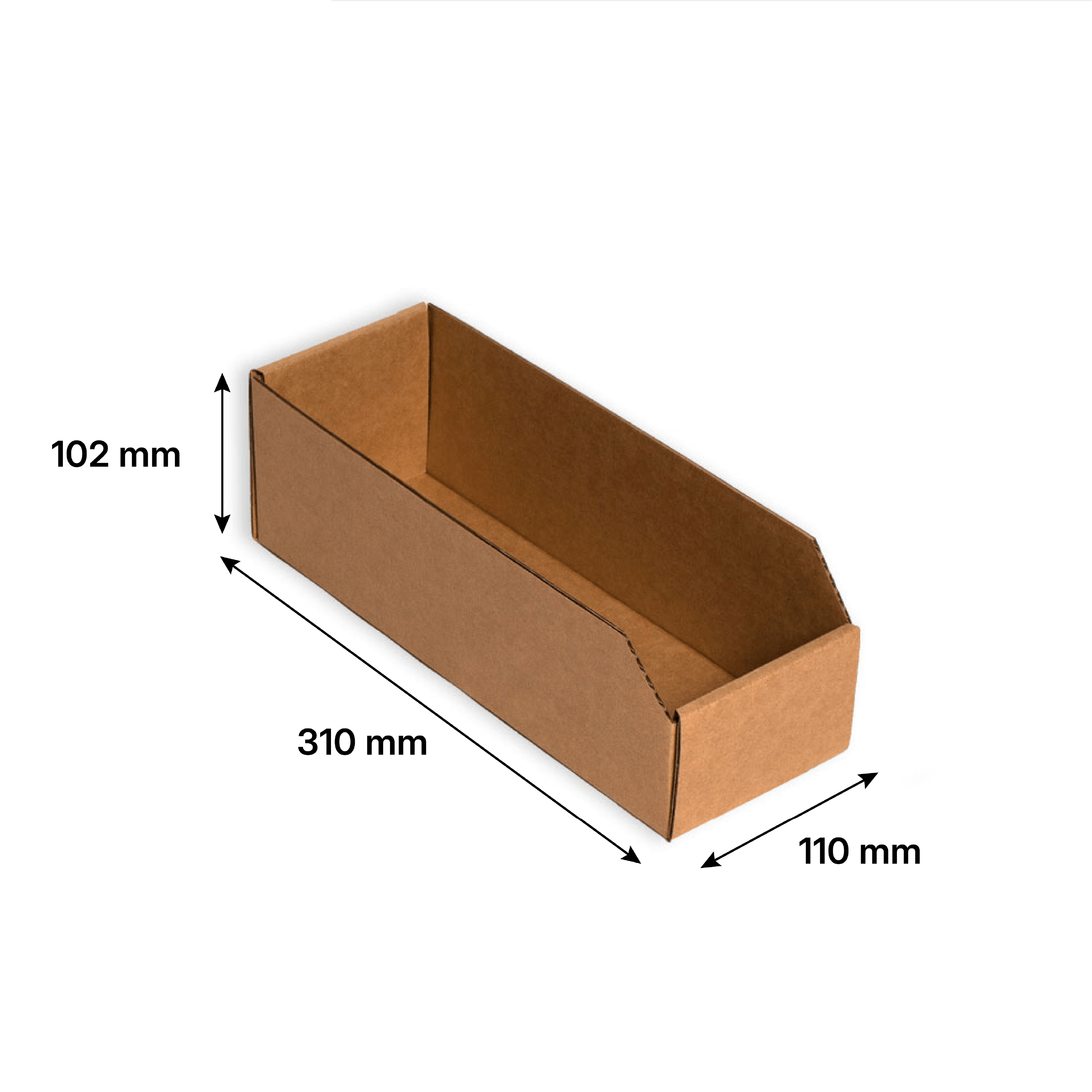 Gaveta de cartón 400 x 130 x 100 mm