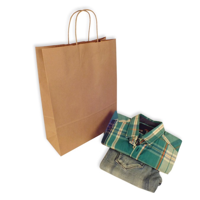 Bolsas Papel Kraft 32 + 13 x 41 cm